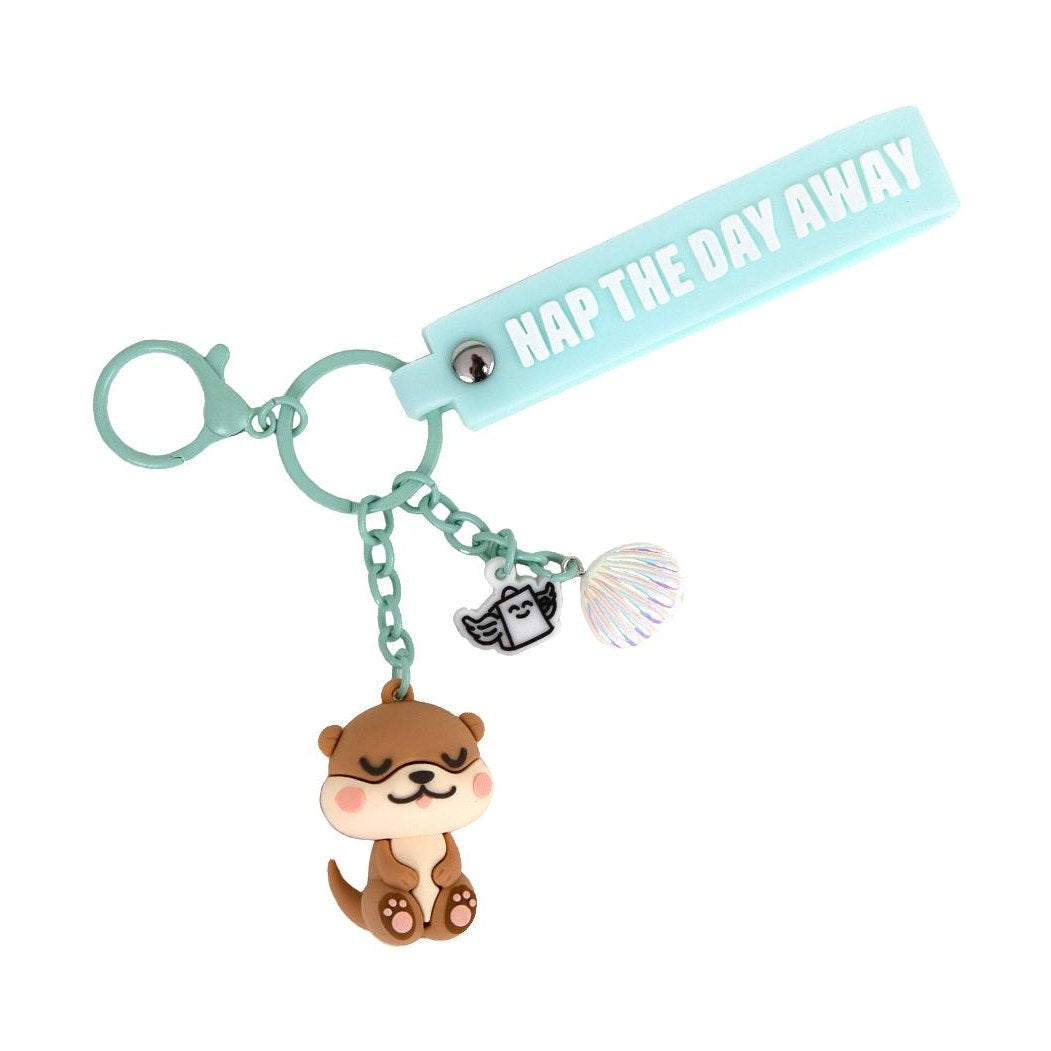 Porta - chaves com Pendentes Lontra Lazy - Nap the day away - Mr. Wonderful - Papelaria Encantada