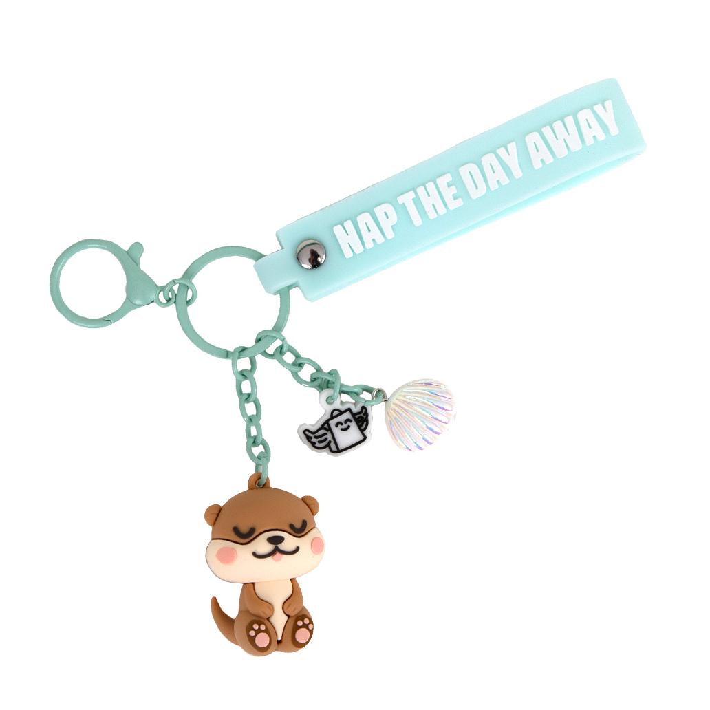 Porta - chaves com Pendentes Lontra Lazy - Nap the day away - Mr. Wonderful - Papelaria Encantada