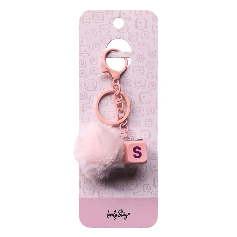 Porta-Chaves com Tecla S Rosa – Lovely Story - Papelaria Encantada