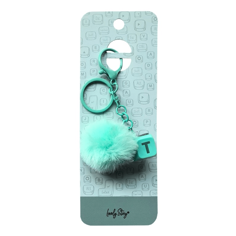 Porta-Chaves com Tecla T Verde – Lovely Story - Papelaria Encantada