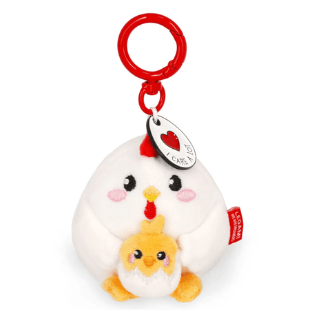 Porta - chaves de peluche galinha - Pequeno e super macio! - Papelaria Encantada