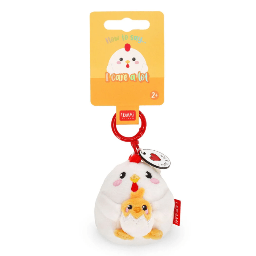 Porta - chaves de peluche galinha - Pequeno e super macio! - Papelaria Encantada