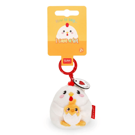 Porta - chaves de peluche galinha - Pequeno e super macio! - Papelaria Encantada