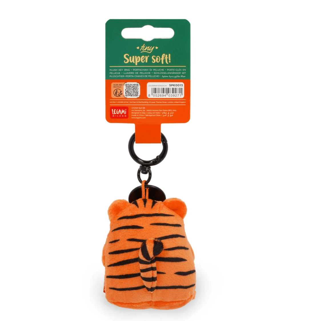 Porta - chaves de peluche tigre - Pequeno e super macio! Legami - Papelaria Encantada