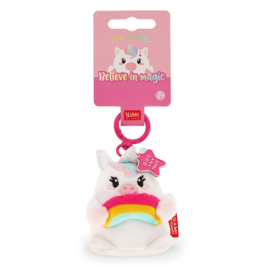 Porta - chaves de peluche unicórnio - Pequeno e super macio! - Papelaria Encantada