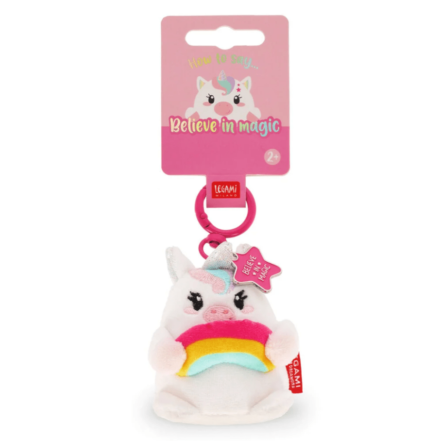 Porta - chaves de peluche unicórnio - Pequeno e super macio! - Papelaria Encantada