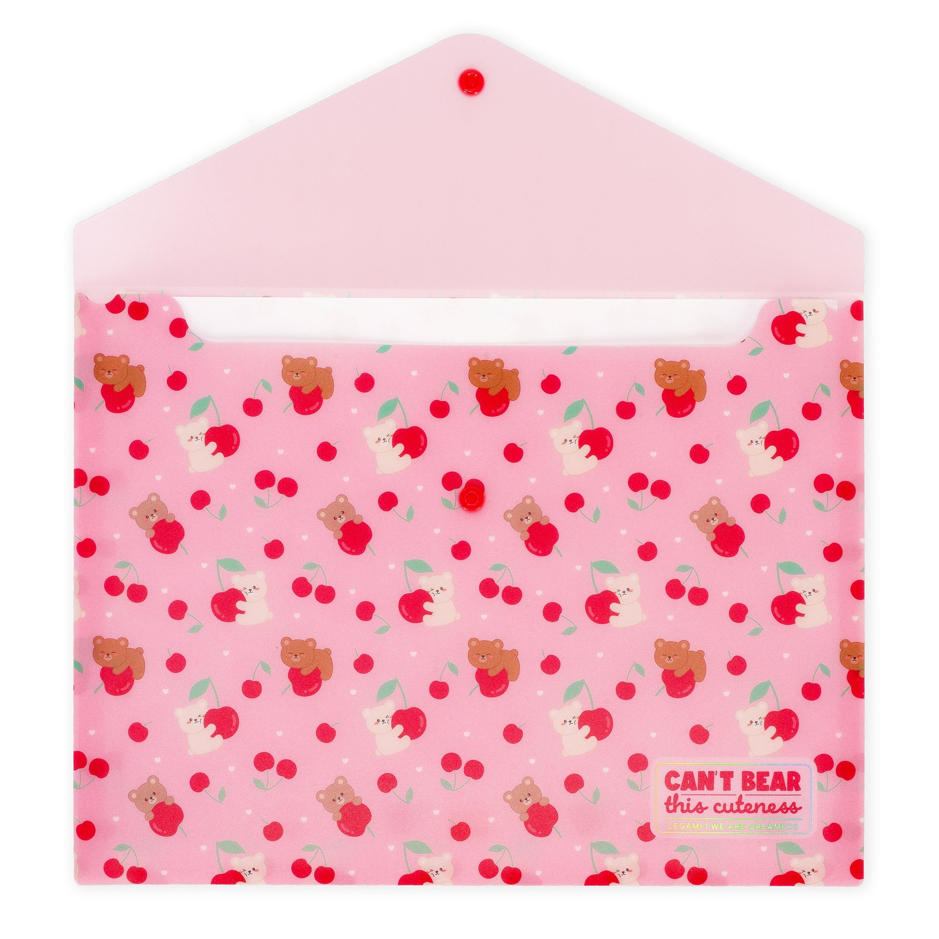 Porta documentos A4 Legami - Urso cereja - Papelaria Encantada