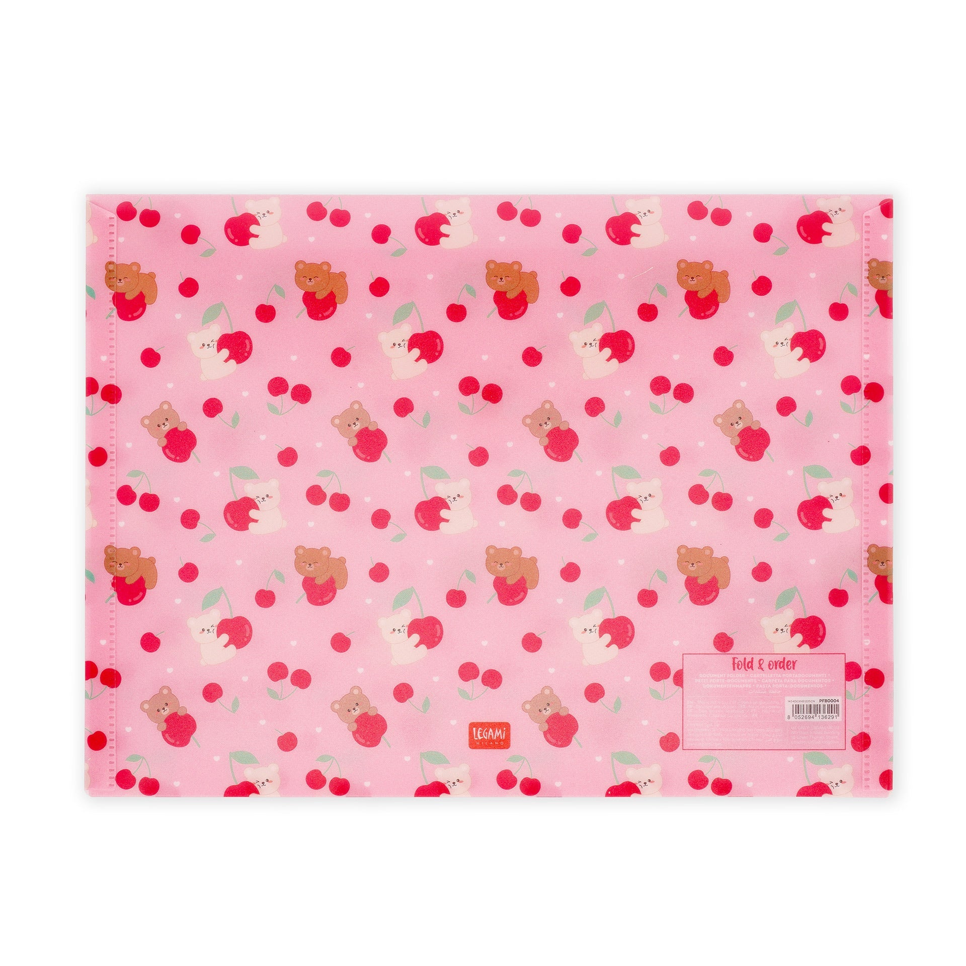 Porta documentos A4 Legami - Urso cereja - Papelaria Encantada