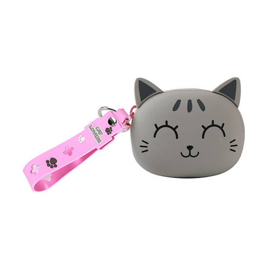 Porta moedas Gato cinza Itotal - Papelaria Encantada