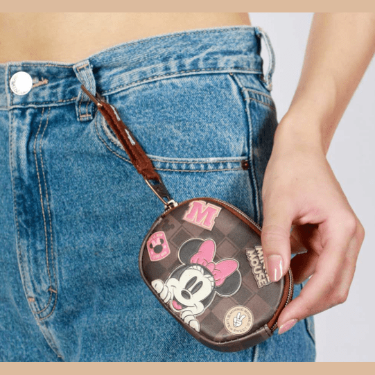 Porta-moedas marrom Minnie Mouse Pill Journey - Papelaria Encantada