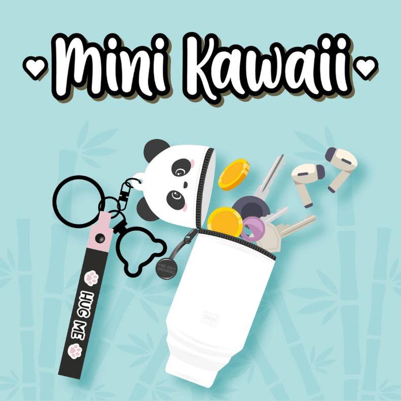 Porta - moedas Panda com porta - chaves - Mini Kawaii - Papelaria Encantada