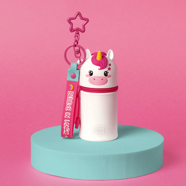 Porta - moedas Unicórnio com porta - chaves - Mini Kawaii - Papelaria Encantada