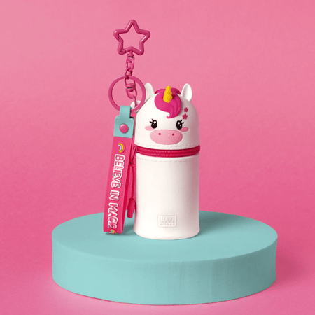 Porta - moedas Unicórnio com porta - chaves - Mini Kawaii - Papelaria Encantada
