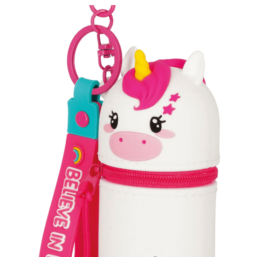 Porta - moedas Unicórnio com porta - chaves - Mini Kawaii - Papelaria Encantada