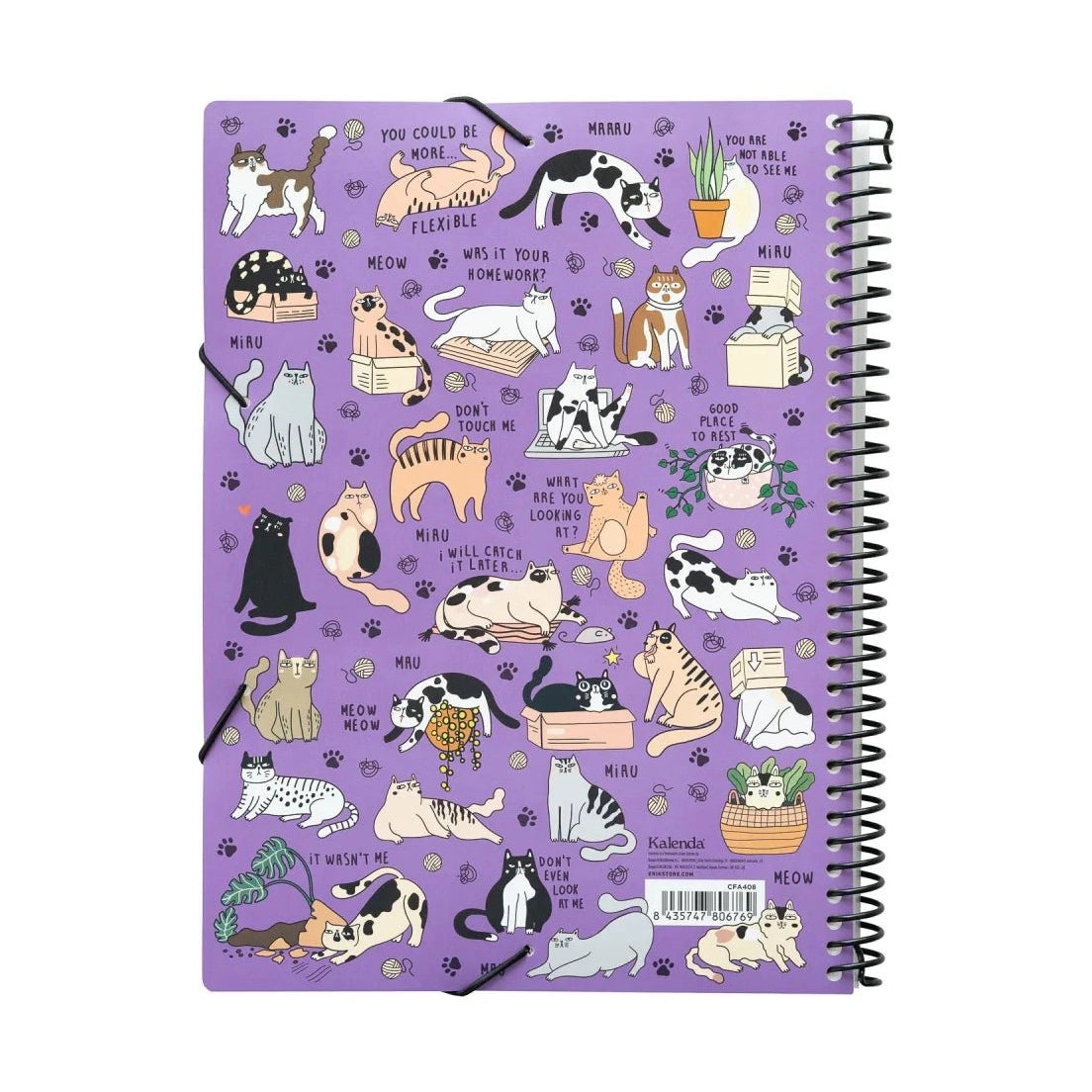 Portfolio com 30 folhas Meow Meow - Papelaria Encantada