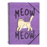 Portfolio com 30 folhas Meow Meow - Papelaria Encantada