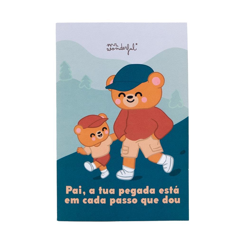Postal Pop - up - Pai, a tua pegada está em cada passo que dou - Mr. Wonderful - Papelaria Encantada