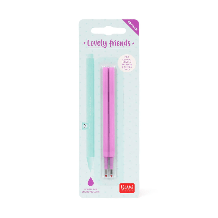 Recargas Canetas Lovely Friends Legami - Purple 2 Unidades - Papelaria Encantada