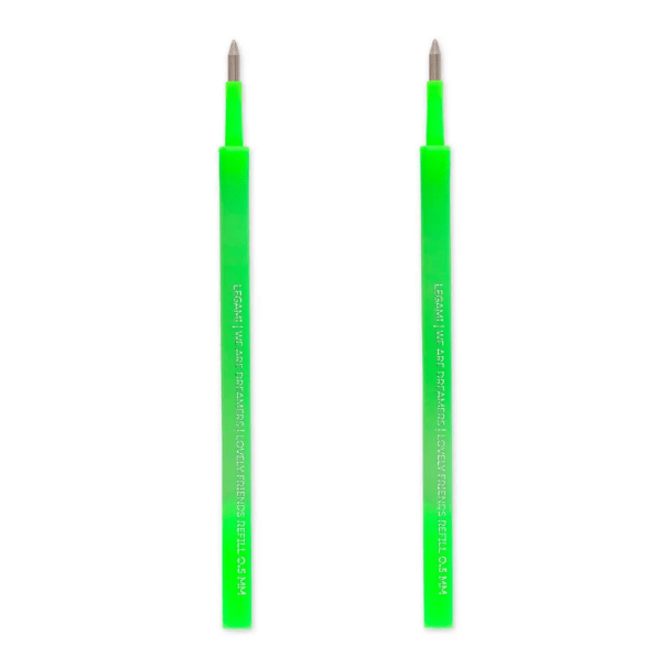 Recargas Canetas Lovely Friends Legami - Verde neon 2 Unidades - Papelaria Encantada