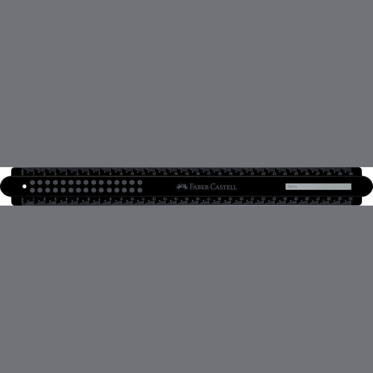 Régua Faber-Castell Dots Lineal Ruler 30cm preto - Papelaria Encantada