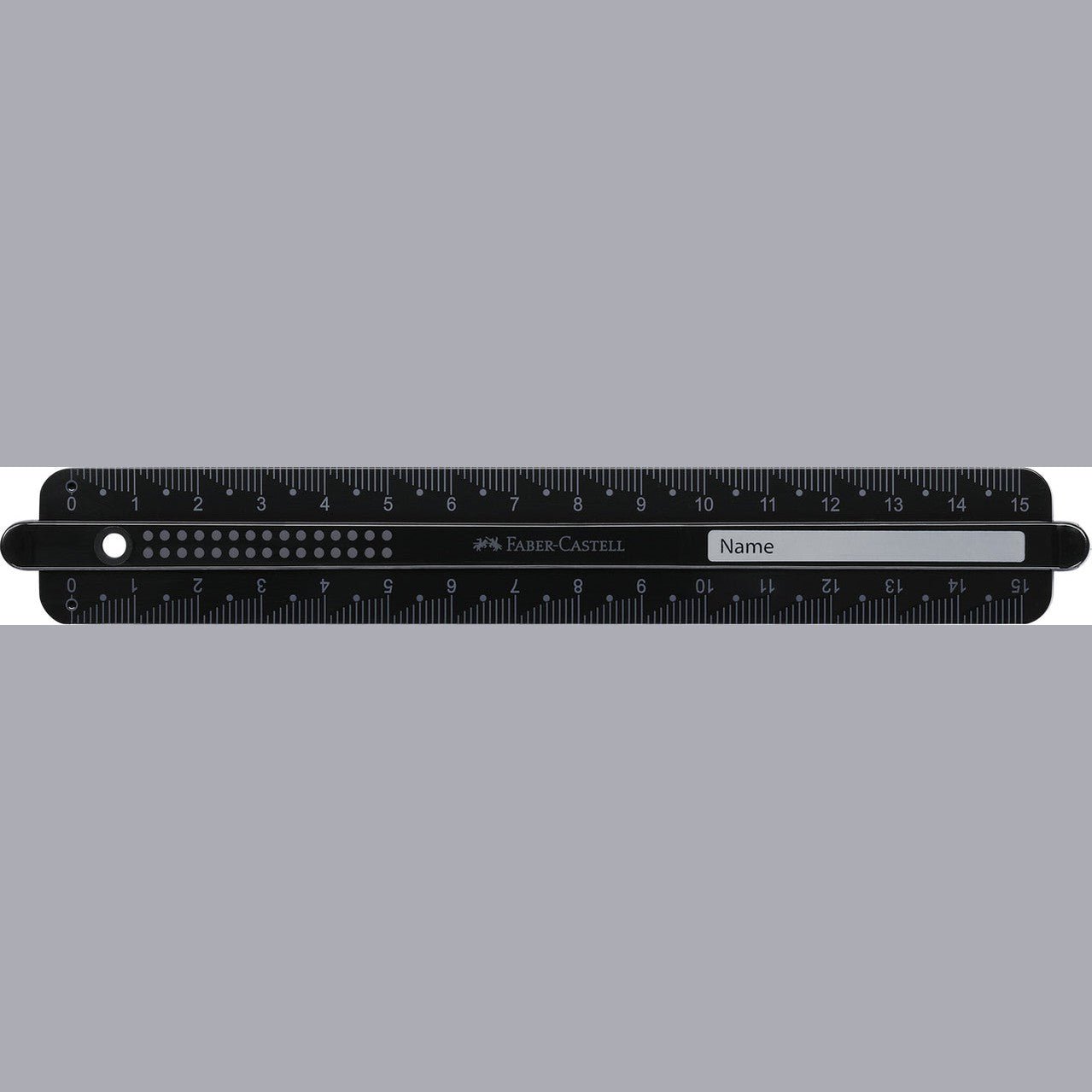 Régua Faber-Castell Dots Ruler 15cm Preto - Papelaria Encantada