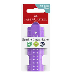 Régua Faber-Castell Sparkle Lineal Ruler 30cm Roxo - Papelaria Encantada