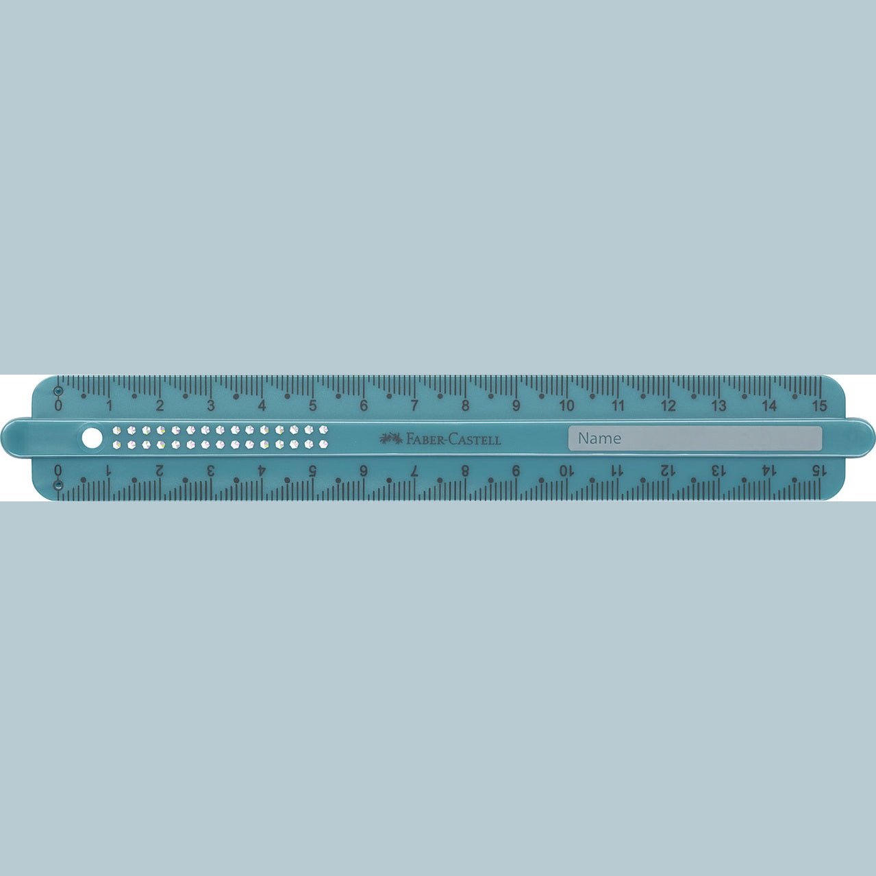 Régua Faber-Castell Sparkle Ruler 15cm Azul - Papelaria Encantada
