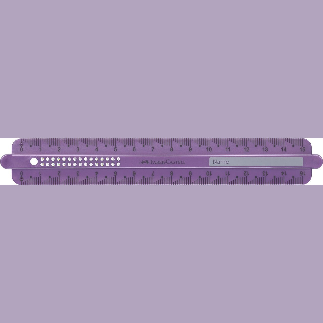 Régua Faber-Castell Sparkle Ruler 15cm Roxo - Papelaria Encantada