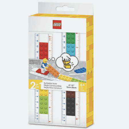 Régua LEGO 2 em 1 para montar com minifigura - Papelaria Encantada
