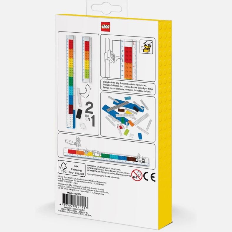 Régua LEGO 2 em 1 para montar com minifigura - Papelaria Encantada