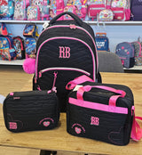 Conjunto Rebecca Bonbon Preto - Mochila+lancheira+estojo