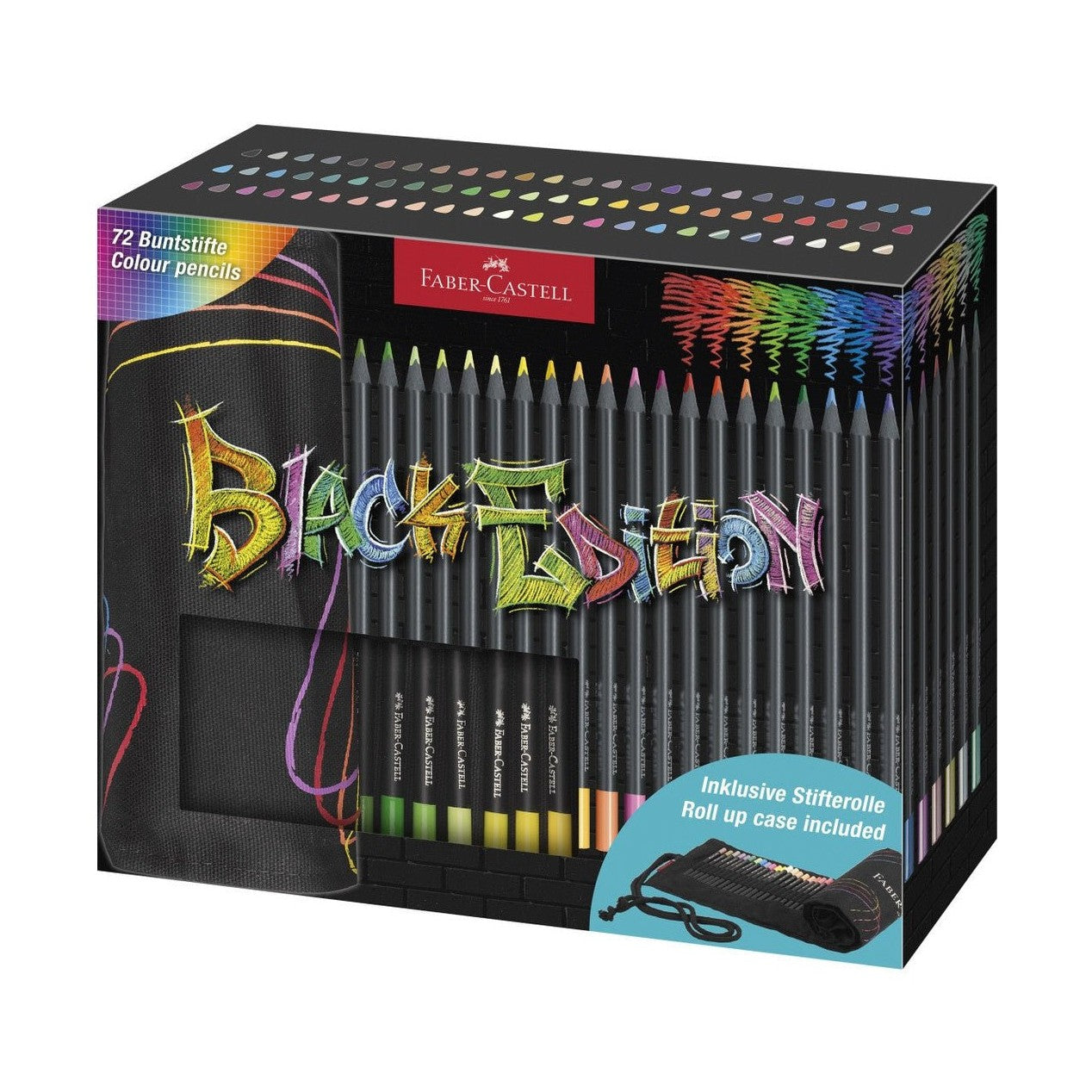 Rolo Lápis Cor Faber - Castell Black Edition Super Soft C/72 - Papelaria Encantada