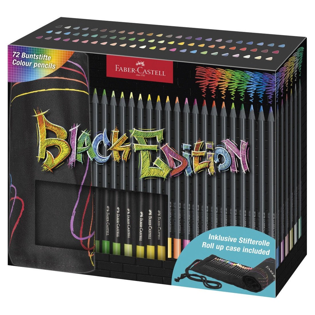 Rolo Lápis Cor Faber - Castell Black Edition Super Soft C/72 - Papelaria Encantada