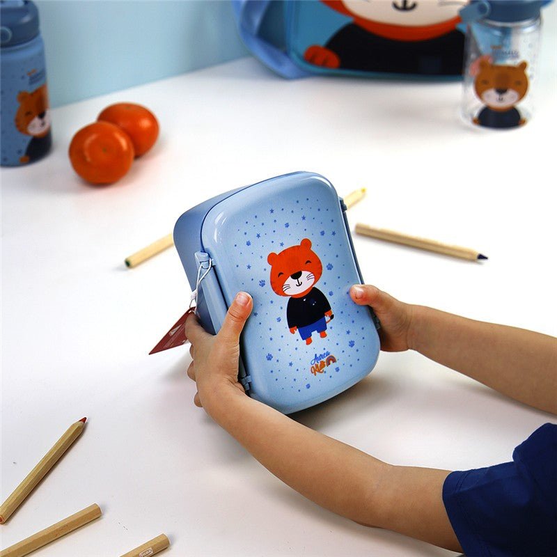 Sanduicheira hermética com placa de refrigeração Aurea Kids - Tigre - Papelaria Encantada