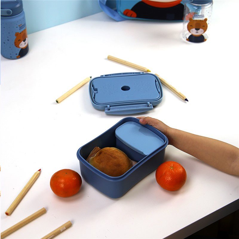 Sanduicheira hermética com placa de refrigeração Aurea Kids - Tigre - Papelaria Encantada
