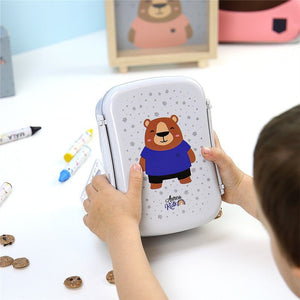 Sanduicheira hermética com placa de refrigeração Aurea Kids - Urso - Papelaria Encantada