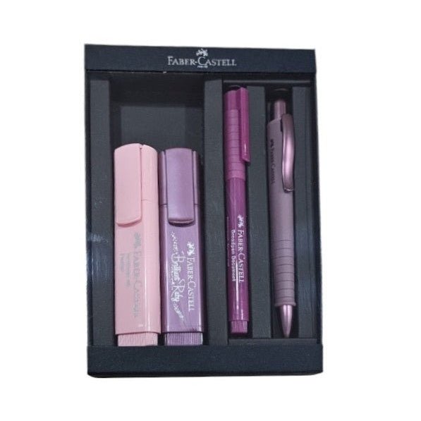 Set Poly Urban Bordeaux + Broadpen + Textliners Faber - Castell - Papelaria Encantada