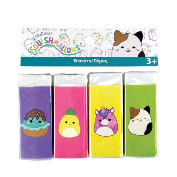 Squishmallows conjunto de 4 borrachas - Papelaria Encantada