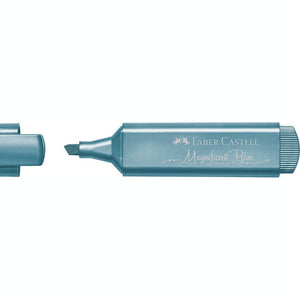 Sublinhador Faber-Castell Textliner Metálico Azul - Papelaria Encantada