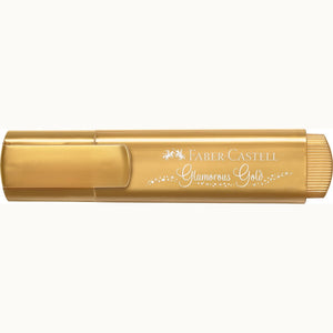 Sublinhador Faber-Castell Textliner Metálico Dourado - Papelaria Encantada