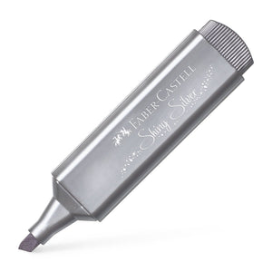 Sublinhador Faber-Castell Textliner Metálico Prateado - Papelaria Encantada