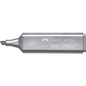Sublinhador Faber-Castell Textliner Metálico Prateado - Papelaria Encantada