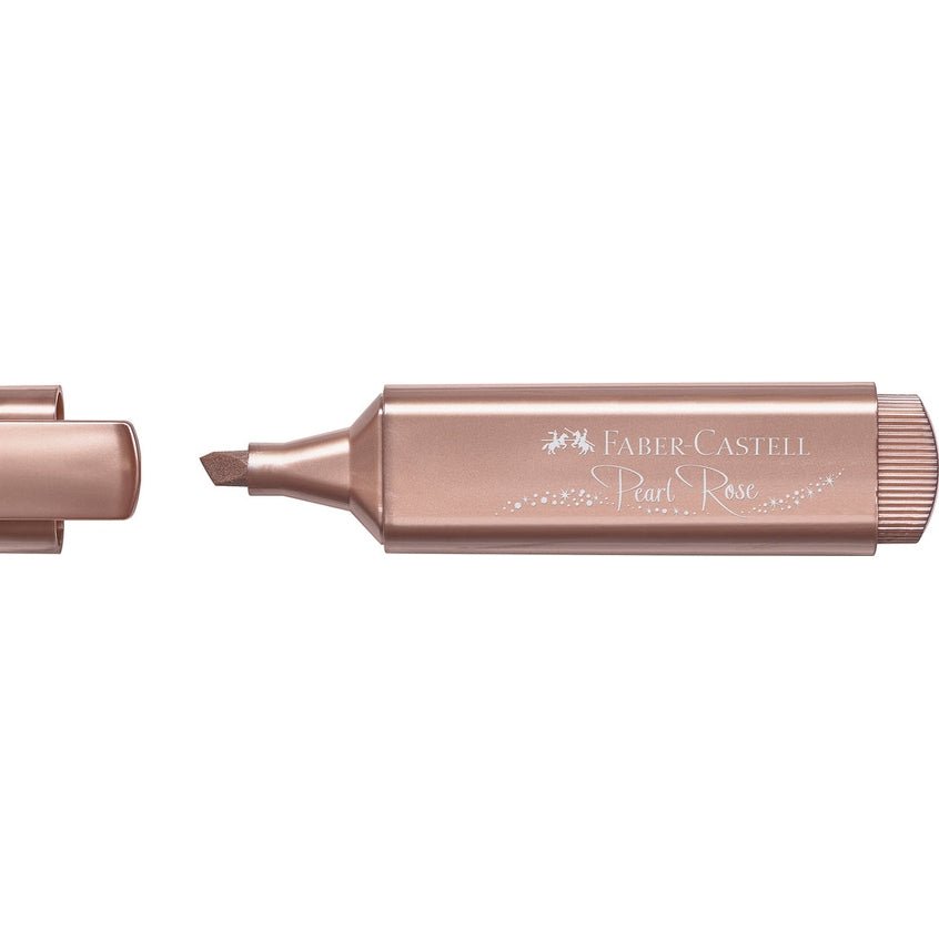 Sublinhador Faber-Castell Textliner Metálico Rosa - Papelaria Encantada