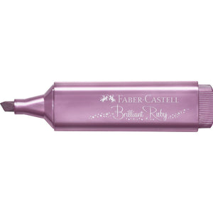 Sublinhador Faber-Castell Textliner Metálico Ruby - Papelaria Encantada