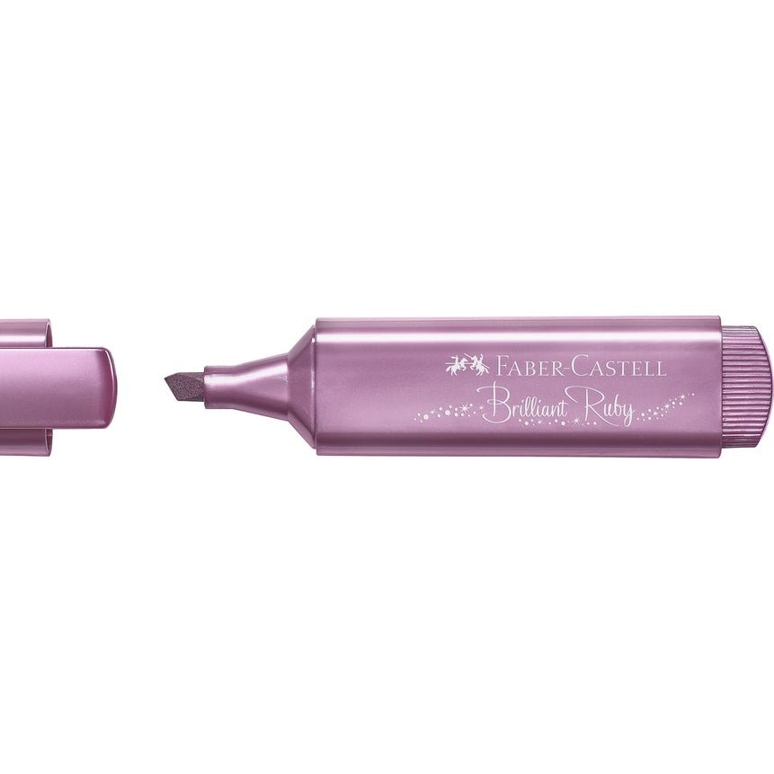 Sublinhador Faber-Castell Textliner Metálico Ruby - Papelaria Encantada