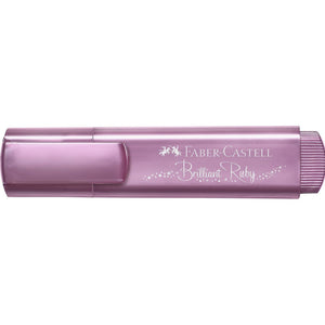Sublinhador Faber-Castell Textliner Metálico Ruby - Papelaria Encantada