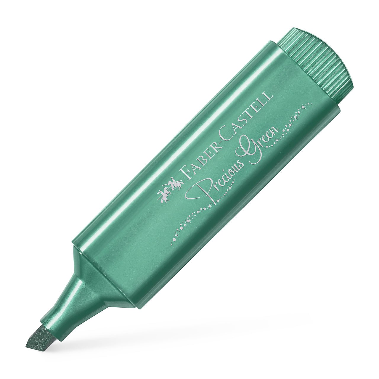 Sublinhador Faber-Castell Textliner Metálico Verde - Papelaria Encantada