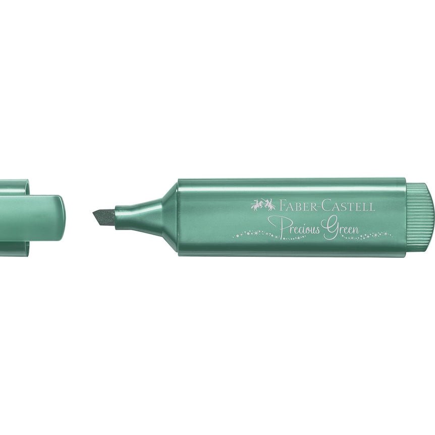 Sublinhador Faber-Castell Textliner Metálico Verde - Papelaria Encantada