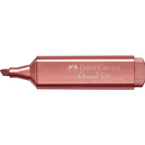 Sublinhador Faber-Castell Textliner Metálico Vermelho - Papelaria Encantada