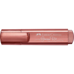 Sublinhador Faber-Castell Textliner Metálico Vermelho - Papelaria Encantada